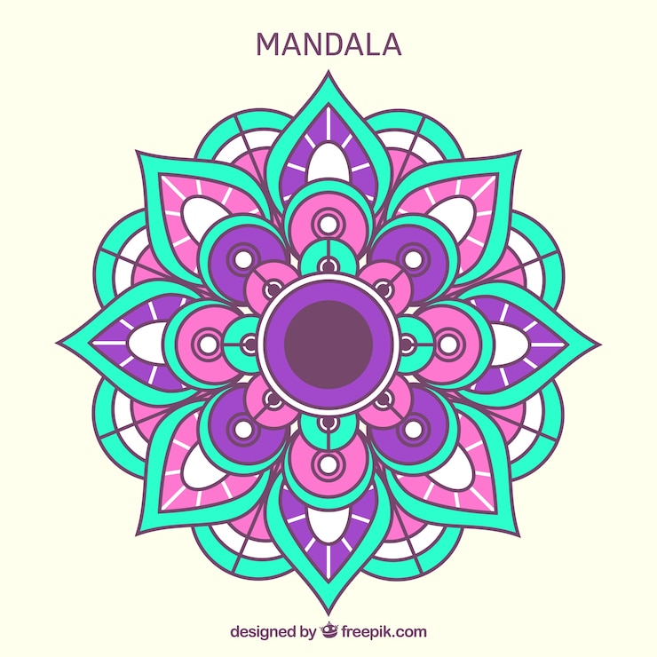 Vettore gratuito sfondio colorato di mandala