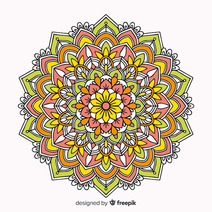 Vettore gratuito sfondio colorato di mandala