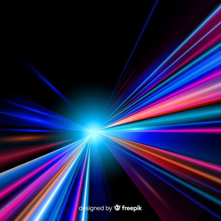 Vettore gratuito sfondio colorato di tracce luminose al neon