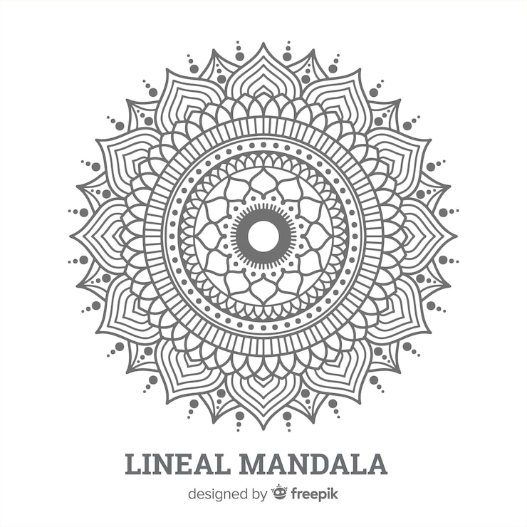 Vettore gratuito sfondio del mandala lineare