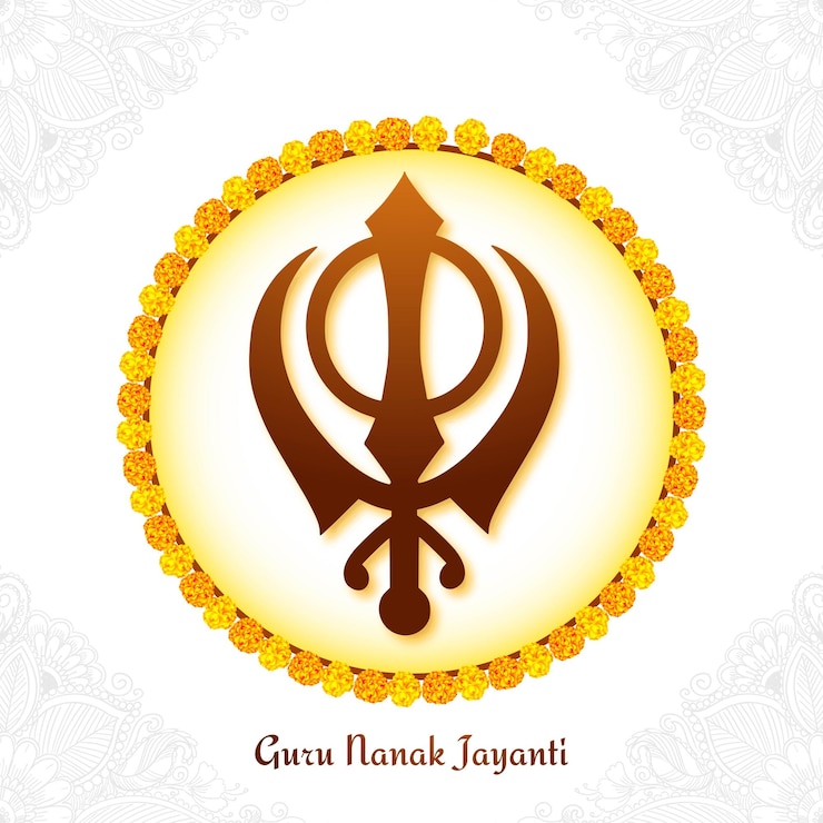 Vettore gratuito sfondio della carta di celebrazione del festival sikh guru nanak jayanti