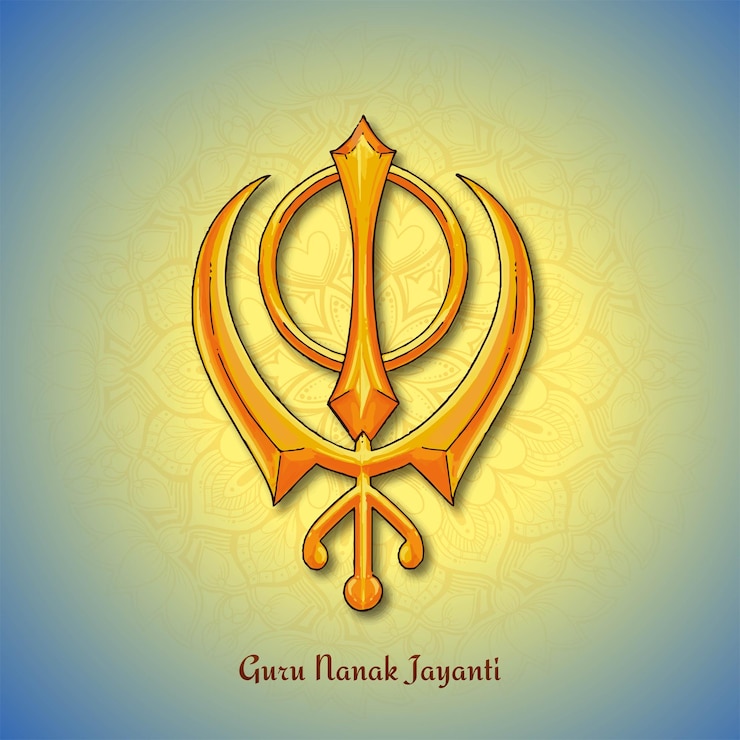 Vettore gratuito sfondio della carta di festa della celebrazione di guru nanak jayanti