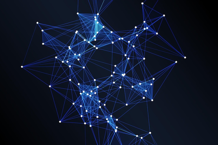 Vettore gratuito sfondio della connessione di rete gradiente