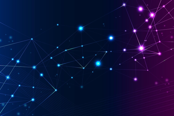Vettore gratuito sfondio della connessione di rete gradiente