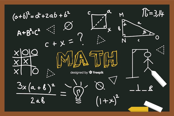Vettore gratuito sfondio della lavagna di matematica