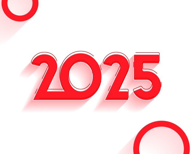 Vettore gratuito sfondio delle vacanze di capodanno 2025 con semplice spazio di testo