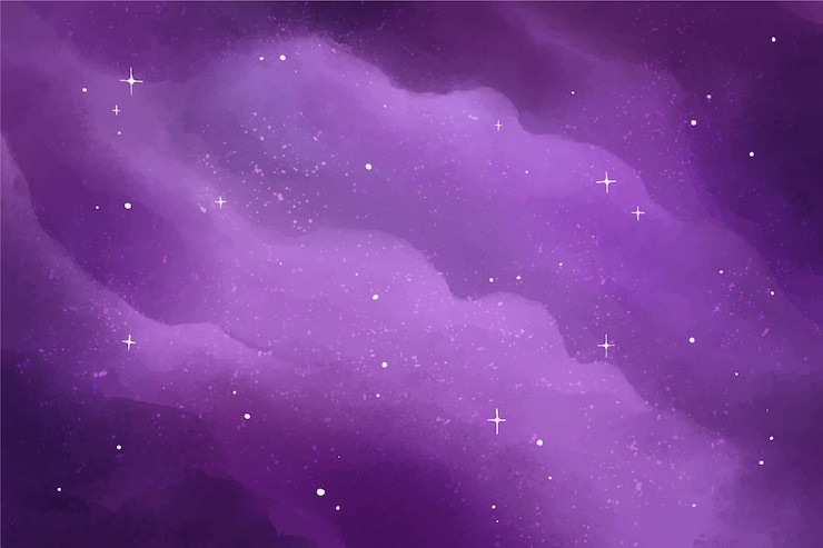 Vettore gratuito sfondio di galassia ad acquerello viola