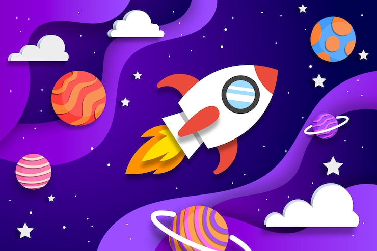 Vettore gratuito sfondio di galassia in stile carta