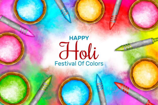 Sfondio di Holi ad acquerello