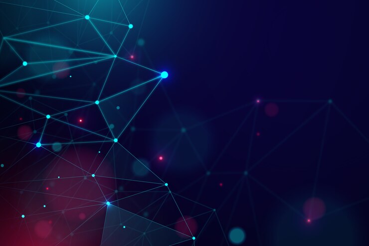 Vettore gratuito sfondio di particelle tecnologiche realistiche