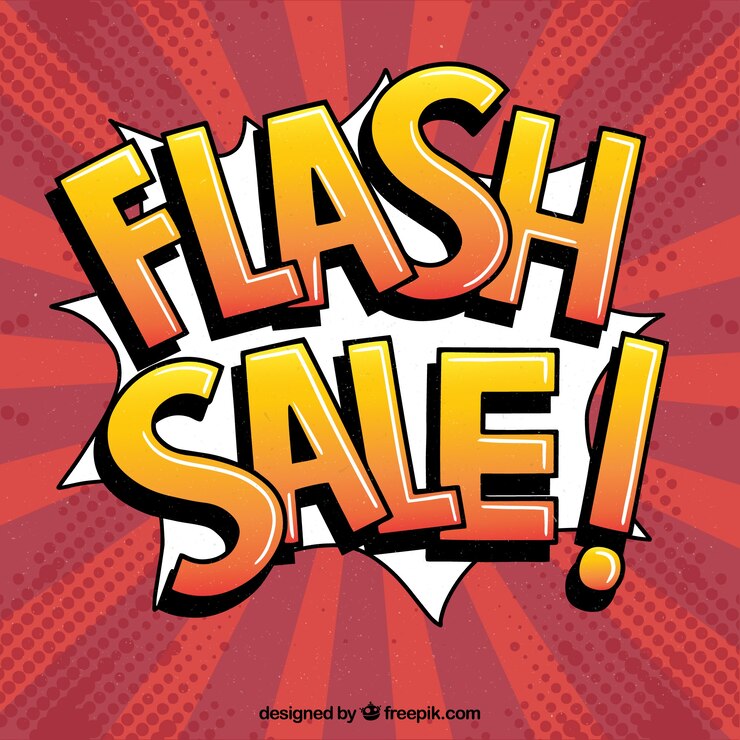 Vettore gratuito sfondio di vendita flash in stile fumetto