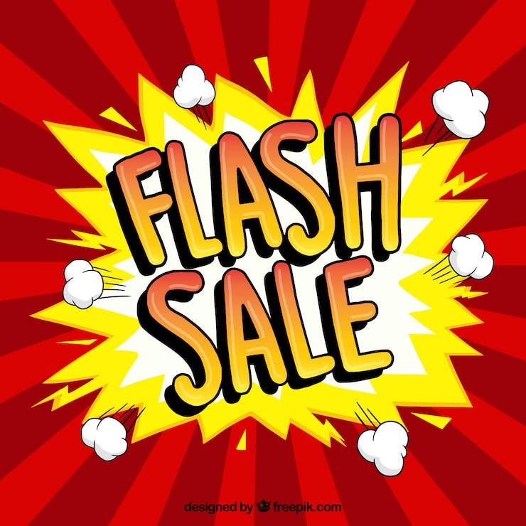 Vettore gratuito sfondio di vendita flash in stile fumetto