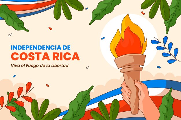Sfondio disegnato a mano per la celebrazione della Giornata dell'Indipendenza della Costa Rica
