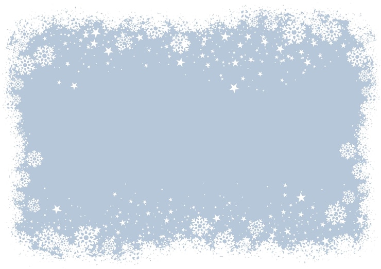 Vettore gratuito sfondio natalizio con bordi di fiocchi di neve e stelle