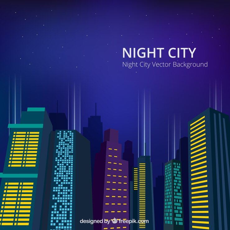 Vettore gratuito sfondio notturno della città