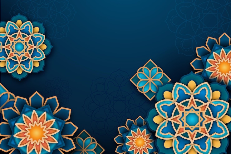 Vettore gratuito sfondio ornamentale arabo in stile cartaceo