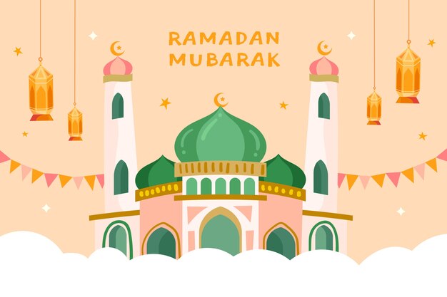 Sfondio piatto del Ramadan