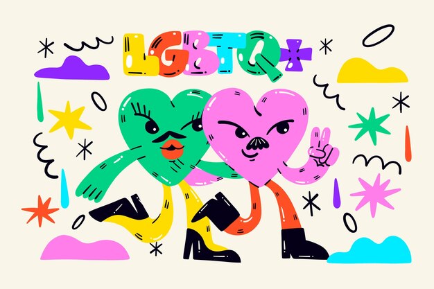 Sfondio piatto per la celebrazione del mese dell'orgoglio LGBTQI