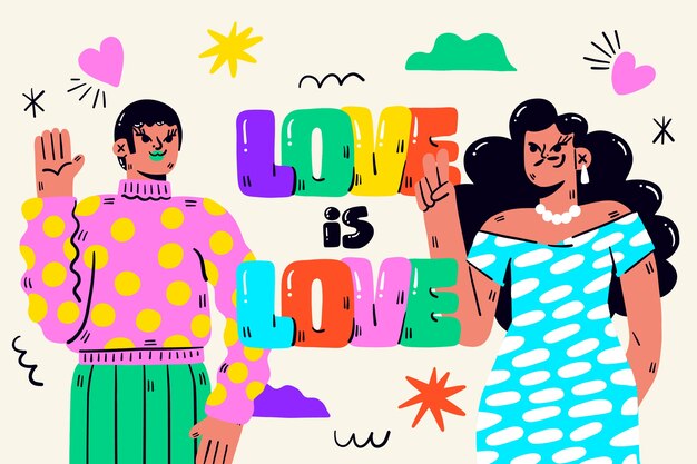 Sfondio piatto per la celebrazione del mese dell'orgoglio LGBTQI