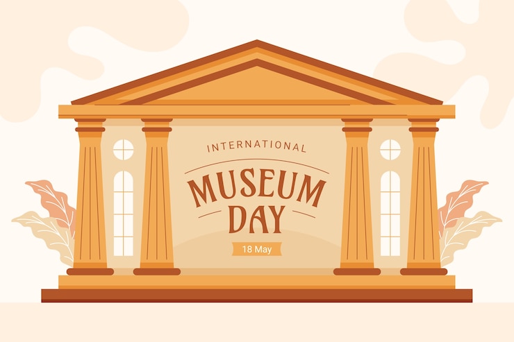 Vettore gratuito sfondio piatto per la giornata internazionale dei musei