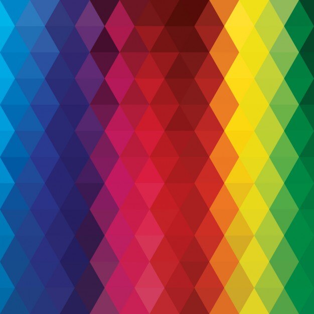 Vettore gratuito sfondio poligonale con colori dell'arcobaleno