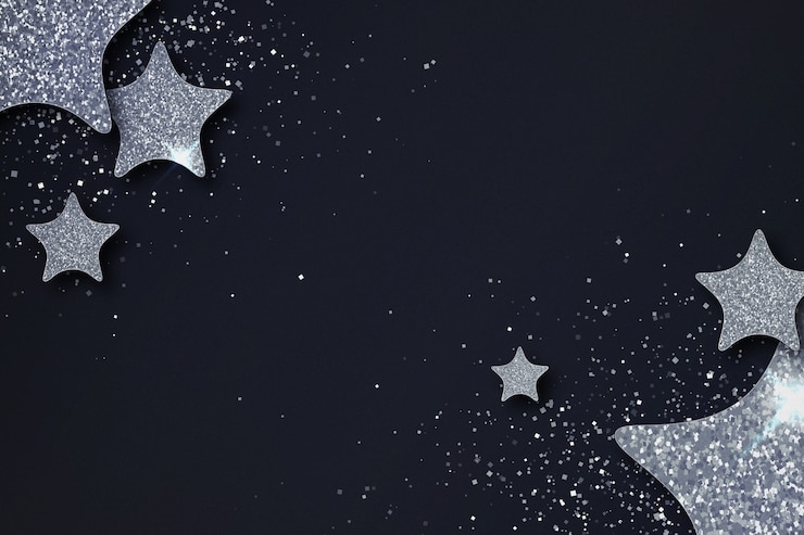 Vettore gratuito sfondio realistico di stelle d'argento