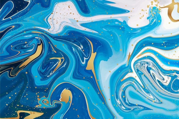 Vettore gratuito sfondio realistico in marmo liquido con oro