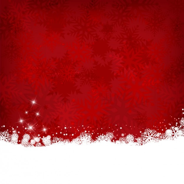 Vettore gratuito sfondio rosso di natale con la neve