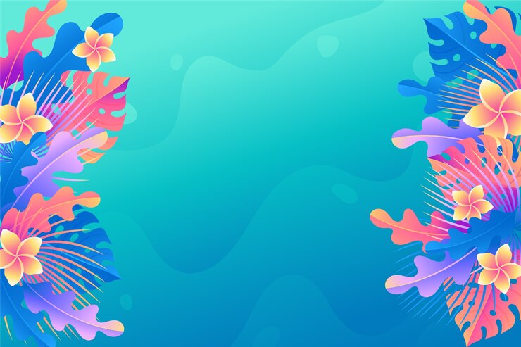 Vettore gratuito sfondio tropicale colorato in gradiente