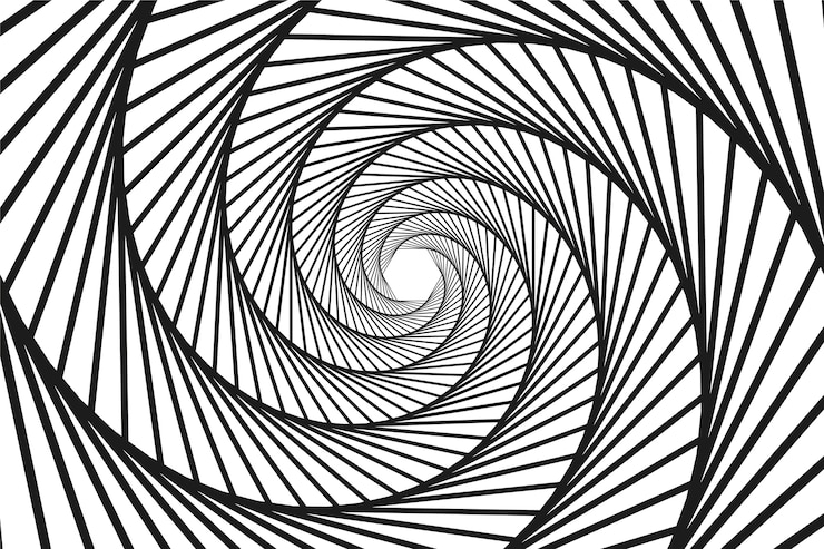 Vettore gratuito sfondo a cerchio a spirale a disegno piatto