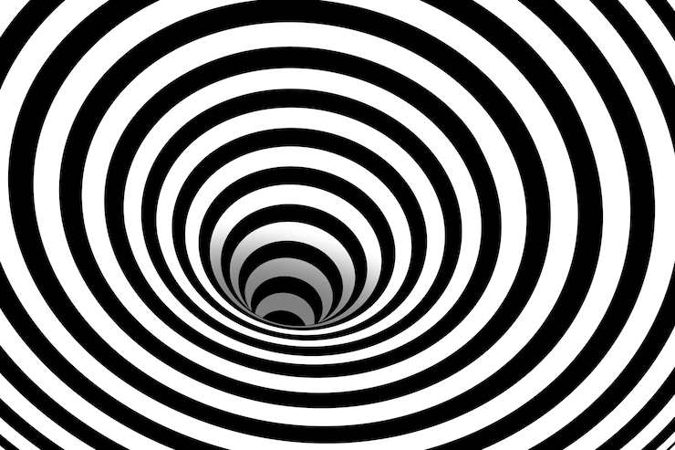 Vettore gratuito sfondo a cerchio a spirale a disegno piatto