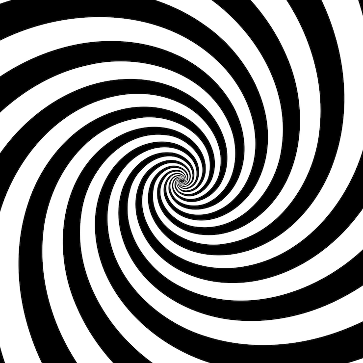 Vettore gratuito sfondo a spirale in bianco e nero