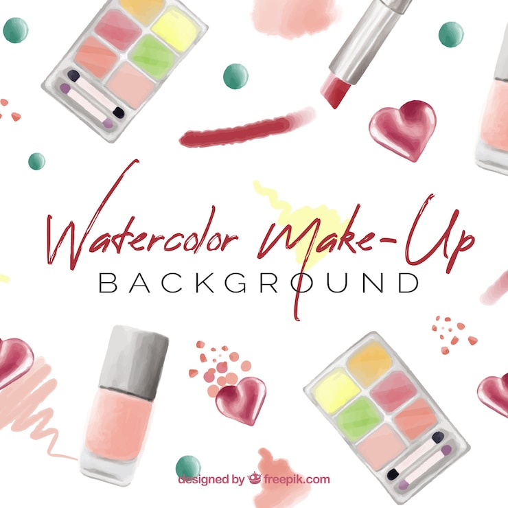 Vettore gratuito sfondo accessori trucco