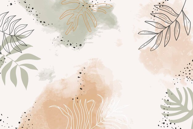 Sfondo acquerello frondoso beige