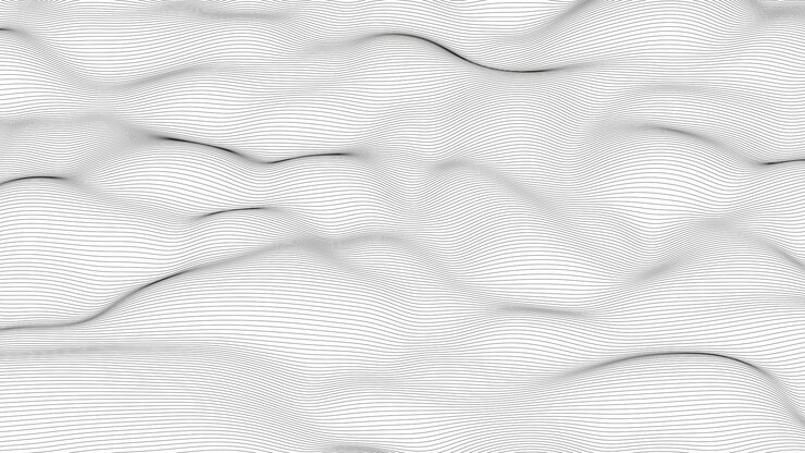Vettore gratuito sfondo astratto con forme di linea distorte su sfondo bianco onde di linea sonora monocromatiche