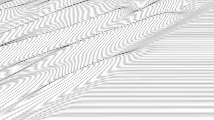 Vettore gratuito sfondo astratto con forme di linea distorte su sfondo bianco onde di linea sonora monocromatiche