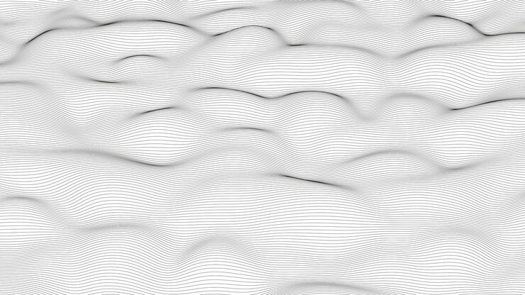Vettore gratuito sfondo astratto con forme di linea distorte su sfondo bianco onde di linea sonora monocromatiche
