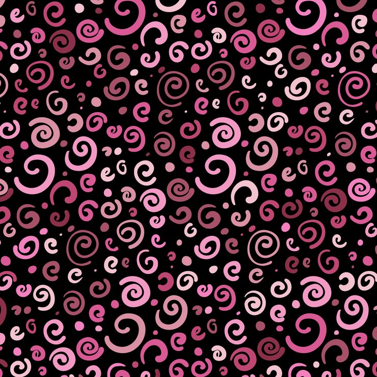 Vettore gratuito sfondo astratto con motivo a spirali rosa disegnato a mano