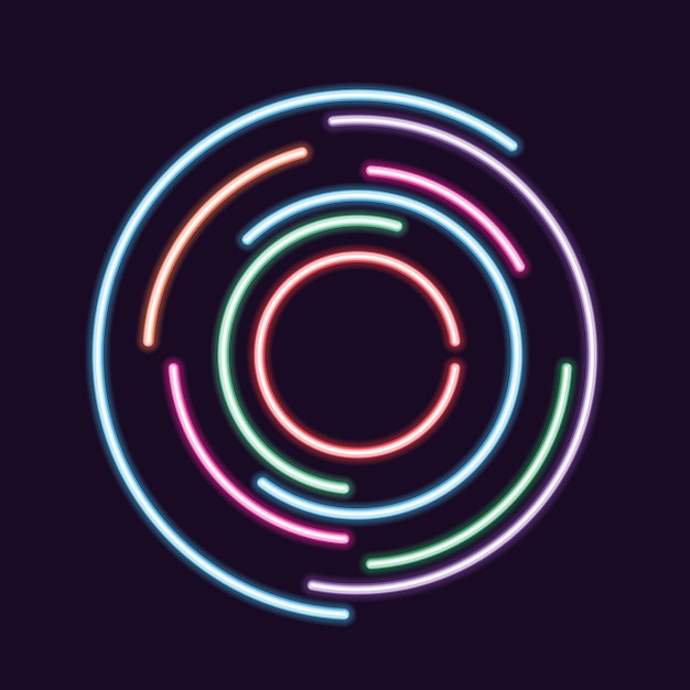 Sfondo astratto con un design del cerchio in stile neon