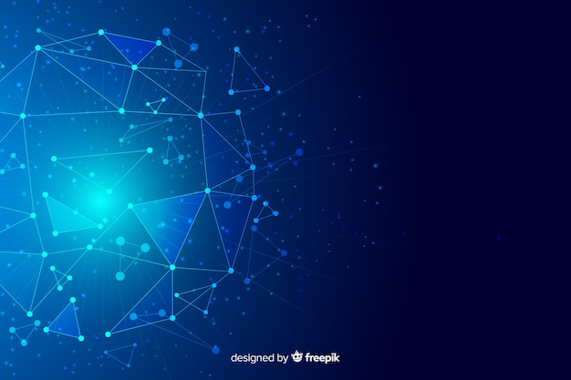 Sfondo astratto di particelle di tecnologia