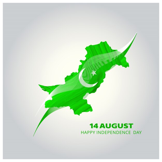 Sfondo astratto linee con il disegno della luna Pakistan Day