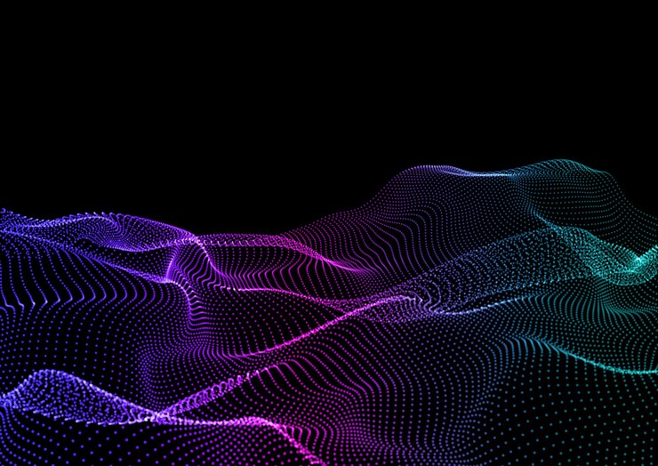 Vettore gratuito sfondo astratto techno con particelle fluenti design