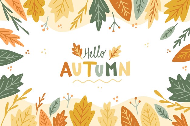 Sfondo autunnale disegnato a mano