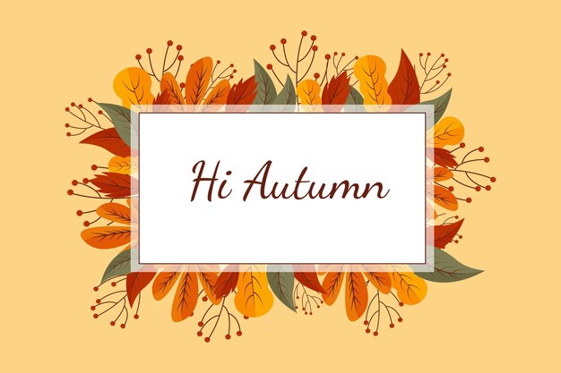 Sfondo autunnale piatto disegnato a mano