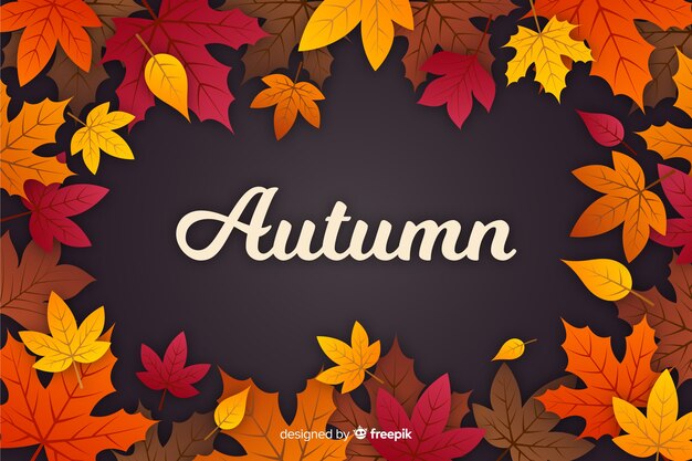 Sfondo autunno piatto con foglie
