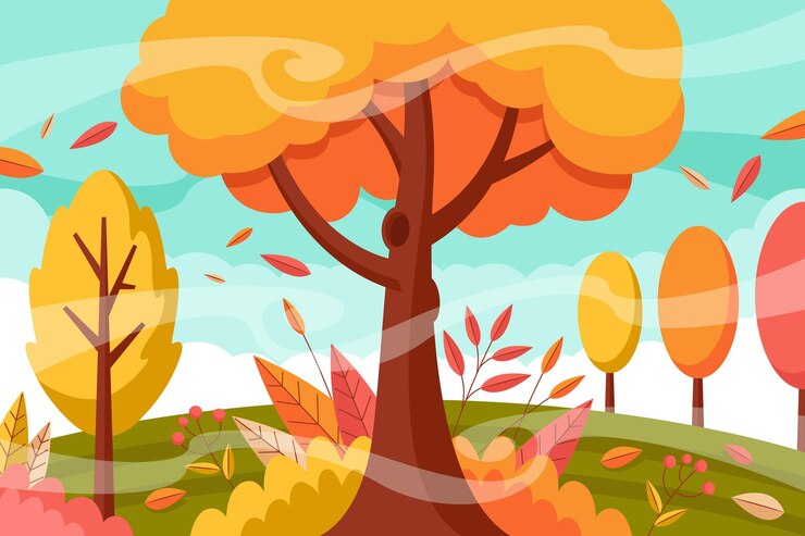Vettore gratuito sfondo autunno piatto