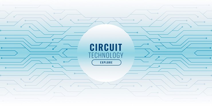 Vettore gratuito sfondo bianco con banner tecnologia linee circuito