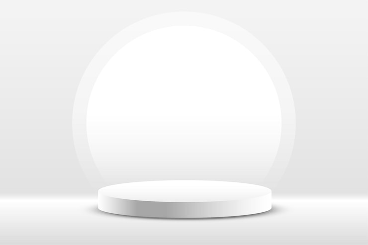 Vettore gratuito sfondo bianco da studio con podio 3d per la visualizzazione del prodotto