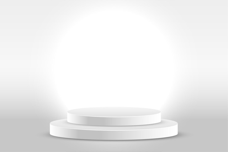 Vettore gratuito sfondo bianco studio con display del prodotto
