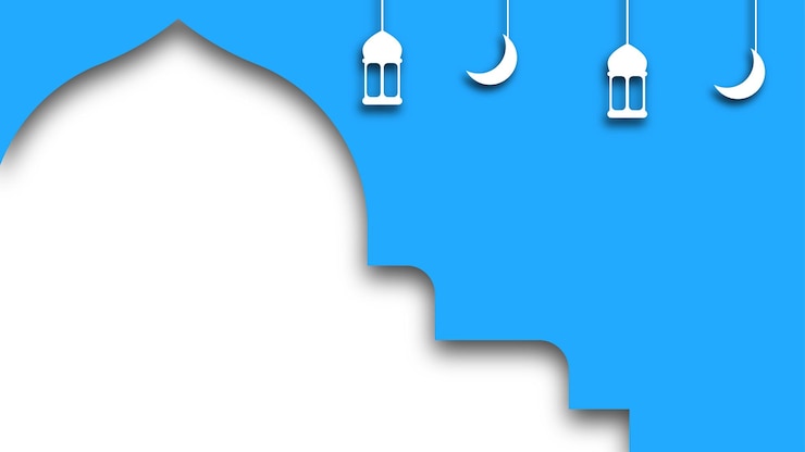 Vettore gratuito sfondo blu con spazio libero per il testo della celebrazione del ramadan kareem
